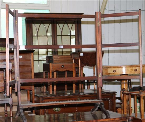 Victorian mahogany folding towel rail